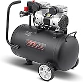 VEVOR Air Compressor, 8 Gallon Steel Tank, 1HP 2.2 CFM@90 PSI Oil Free Air Compressor & Max. 120PSI Pressure, 80dB Ultra Quiet Portable Compressor, for Auto Repair, Tire Inflation, Spray Painting