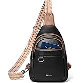 Leresas 7L Sling Bag for Women Men Vegan Leather Crossbody Bags Fanny Pack Purse Backpack Over Shoulder Bag Travel Anti Theft