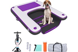 HEYLIFE Inflatable Dog Water Ramp Pool Ladder for Boats Docks Raft Swimming Pools Pet Stairs Floating Sports Platform Bpurple 4.9ft x 3ft x 4in