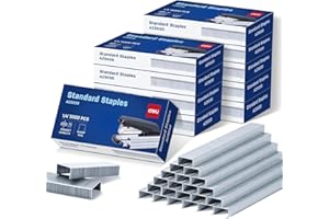 Deli Staples, 50000 Staples, Standard Staples for Desktop Staplers, 1/4'' Length, 210/Strip, 10 Boxes of 5000 Each