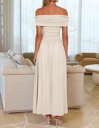 ZESICA Women's Off The Shoulder Maxi Dress 2025