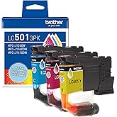 Brother Genuine LC5013PKS Standard Yield Cyan, Magenta, Yellow Ink Cartridges for Brother Printer MFC-J1260DW, MFC-J1360DW, M