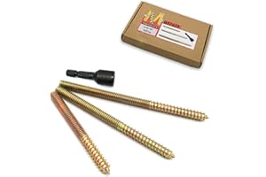 MATRELT 15 Pack 5/16-18" Hanger Bolts 3 Long Sizes Include1 pcs Hanger Bolt Driver Double Headed Bolts Wood Dowel Screw Self-Tapping Screw Hanger Bolt for Furniture Screw Wood Screw Double Screw Threaded Rods