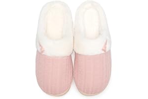 NineCiFun Women's Slip on Fuzzy Slippers Memory Foam House Slippers Outdoor Indoor Warm Plush Bedroom Shoes Scuff with Fur Li