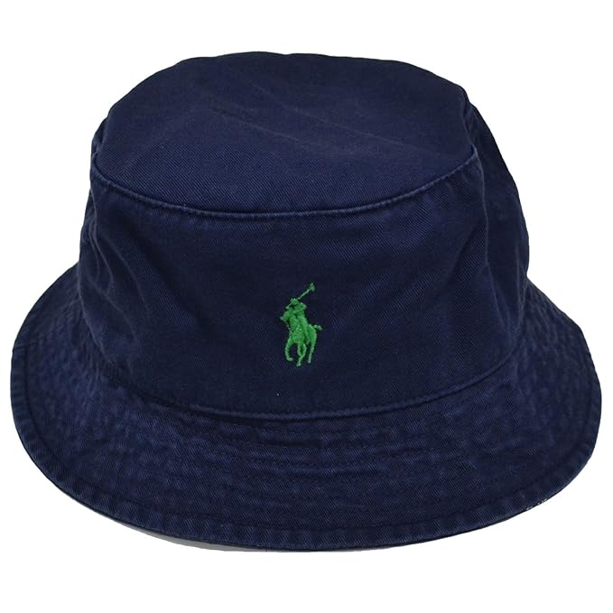 Ralph Lauren Men's Bucket Hat (NAVY/Green Pony) Amazon.in Clothing