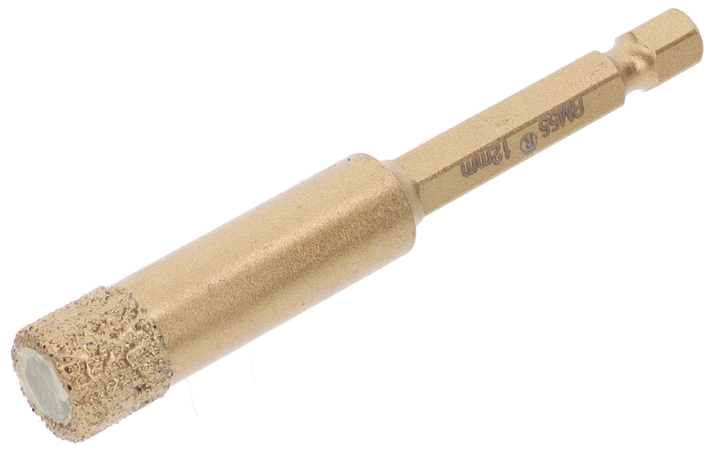 PRODIAMANT Professional Tile Drill 12 mm x 6Kant Bit Holder Diamond Drill Angle Grinder for dry drilling in porcelain stoneware, wall tiles and natural stone