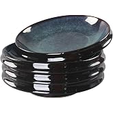 LIUYWYHCF Ceramic Pasta Bowls, Set of 4, Reactive Glaze Pasta Bowls, Large, Wide Bowls for Salads, Desserts, and Fruit, Microwave-, Dishwasher-, and Oven-Safe