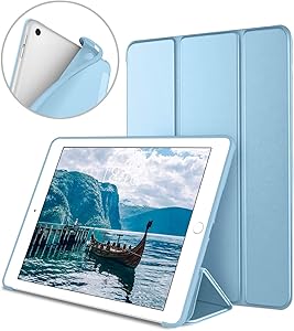 DTTO iPad 9.7 Case 2018 iPad 6th Generation Case / 2017 iPad 5th Generation Case, Slim Fit Lightweight Smart Cover with Soft TPU Back Case for iPad 9.7 2018/2017 [Auto Sleep/Wake] - Sky Blue