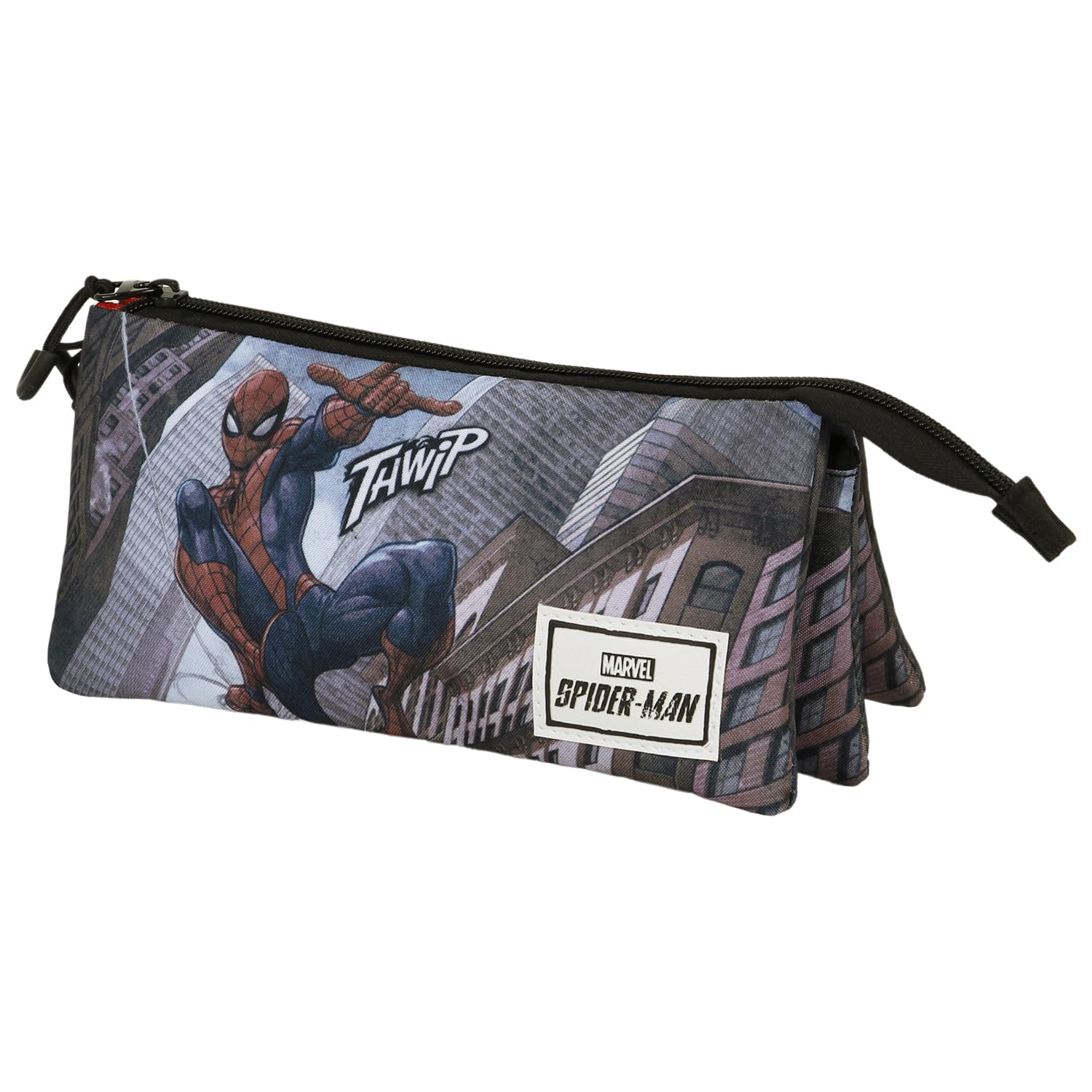 Marvel Spiderman Arachnid-FAN Triple Pencil Case 2.0, Red, 23 x 11 cm