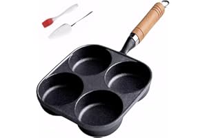 Kuci Cast Iron Omelette Pan, Egg Pan Non-Stick Egg Burger Mould for Omelettes, Fried Dumplings Suitable for All Cookers (Larg