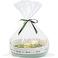 STOBSK Baby Gift Basket with Gift Bags Baskets for Gifts Empty Includes LED Lights Baskets for Organizing Small Woven Storage Basket for Gifting Dog Toy Basket Bins for Toy Organizer-Green