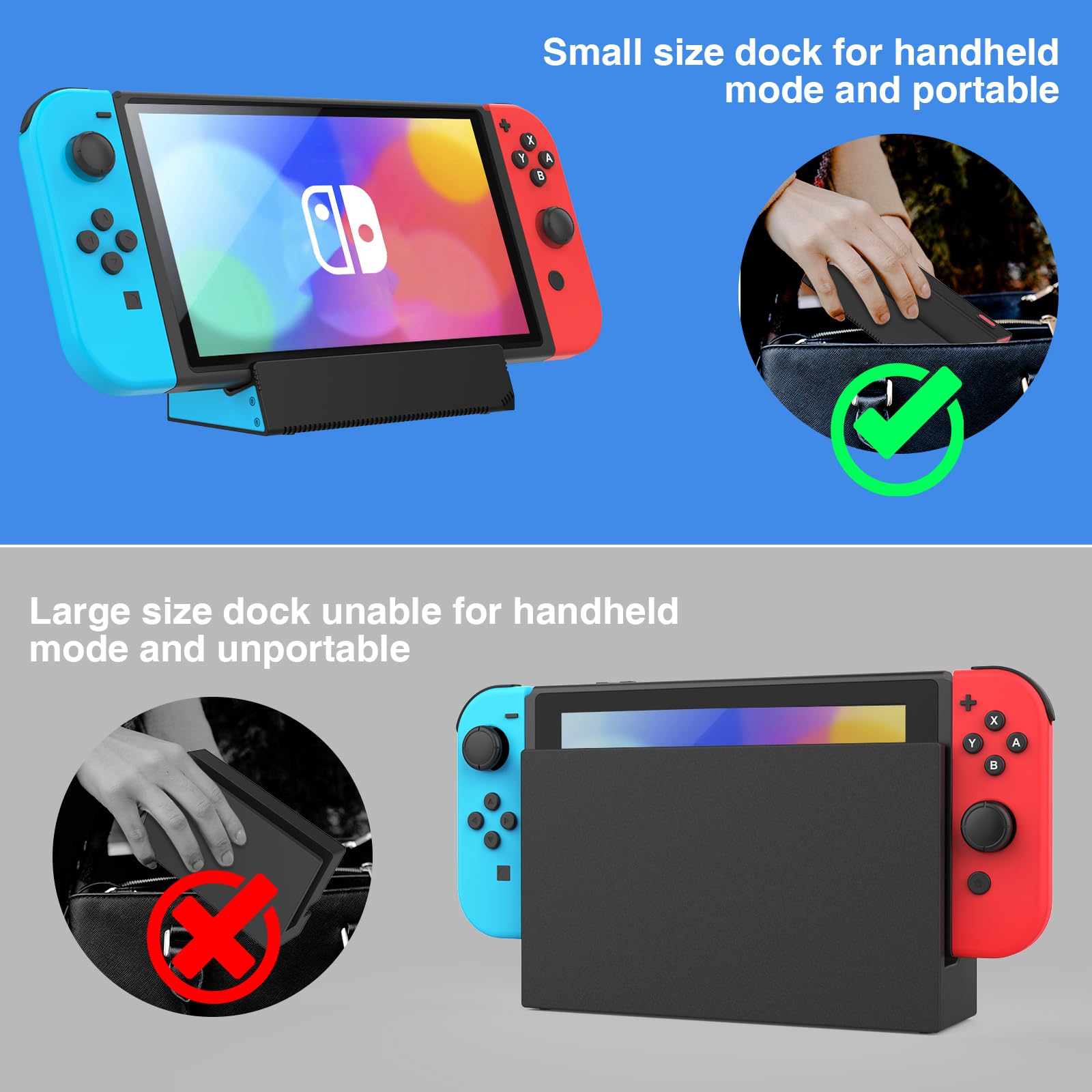 HEIYING Switch Ladestation für Nintendo Switch 2 /OLED/Lite, Ladestation mit Standard USB-C Anschluss für Einfaches Aufladen der Konsole 6