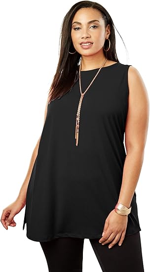 Jessica London Women S Plus Size Travel Knit Tunic At Amazon