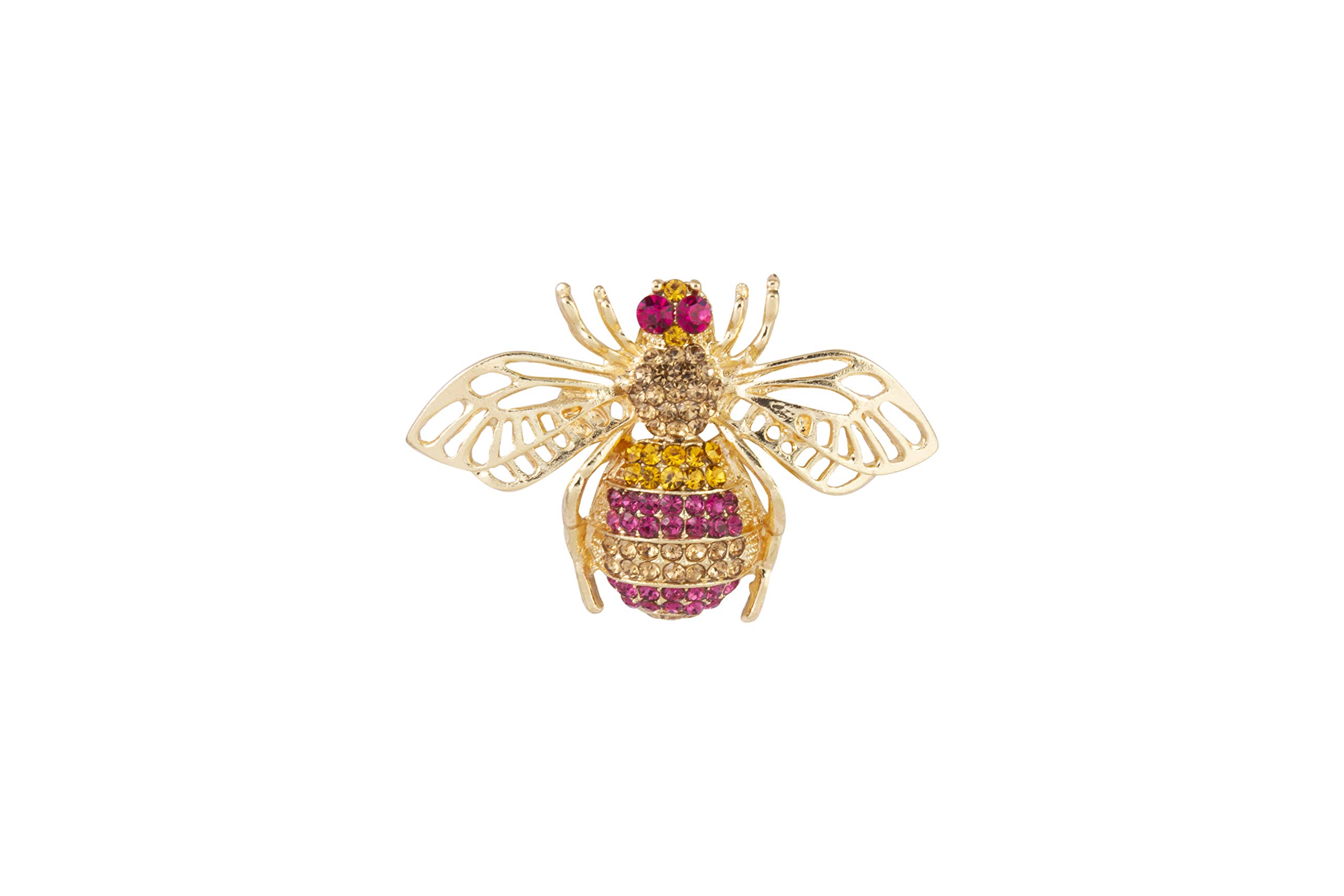 Brooch Lapel Pin for Men Golden Bee with Stones Studded Lapel Pin for Men and Women LP-44