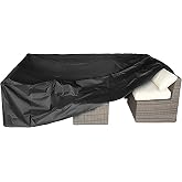 CKCLUU Patio Furniture Covers Waterproof Outdoor Furniture Cover Heavy Duty Outdoor Sectional Sofa Couch Cover Outside Dining Set Table and chairs Covers Heavy Duty 111" L x 58.5" W black