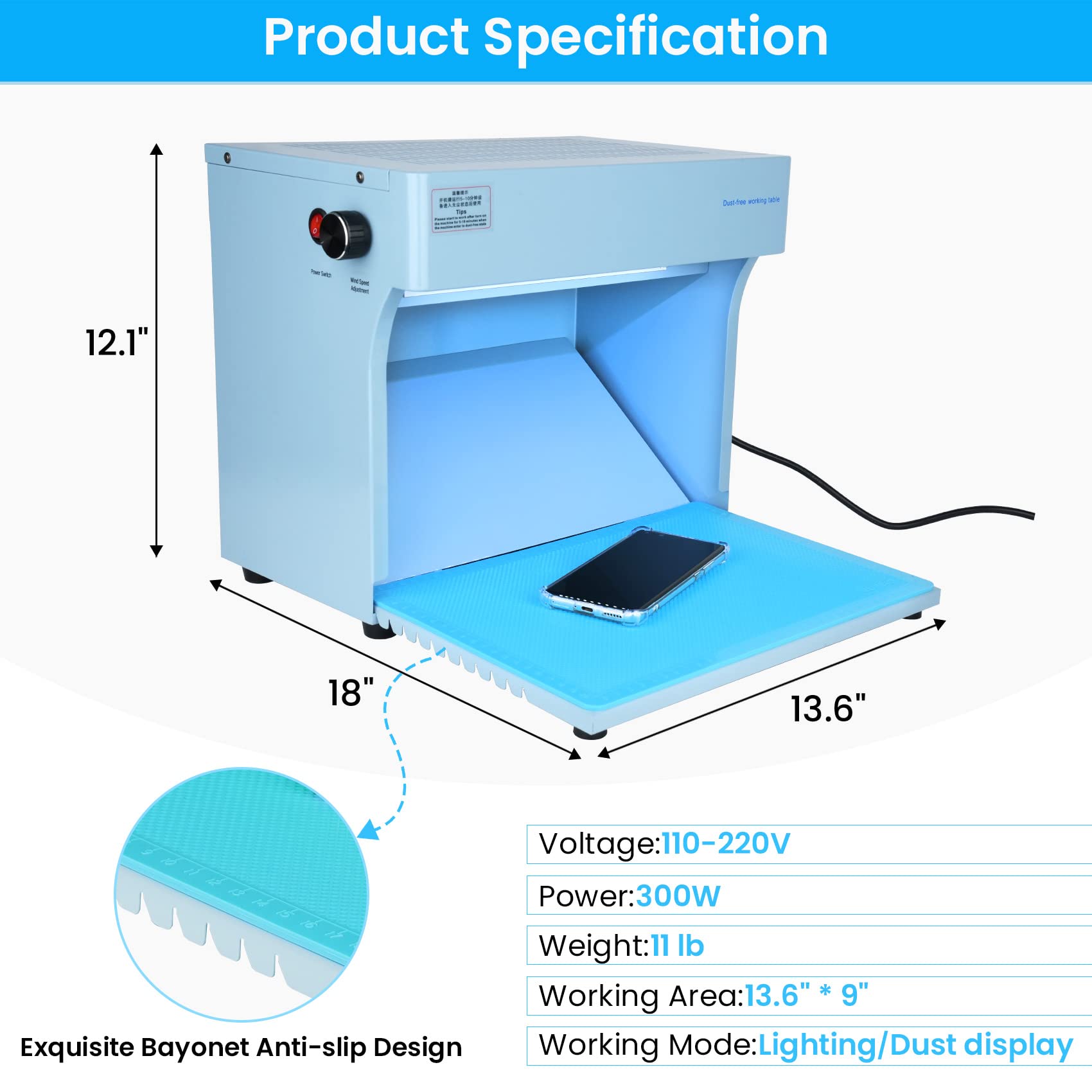 Air Hood HEPA Filter Class 100 Flow Cabinet Heal Force Box Campana De Flujo Laminar Clean Bench