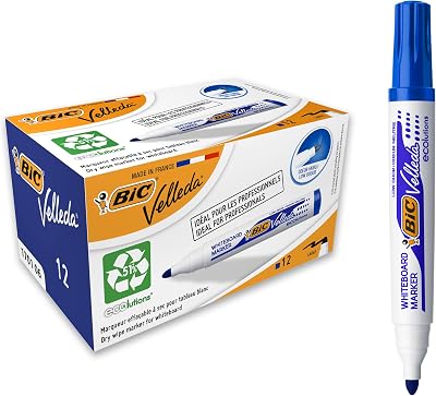 1701 Whiteboard Marker Velleda ECOlutions (Rundspitze, Strichstärke 1,4 mm) Schachtel à 12 Stück, blau