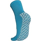 Happy Hippo Hospital Socks, Cotton Non Slip Socks (12-Pk) One Size Fits Most, Light Blue, Unisex