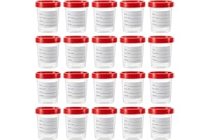 20Pcs 4oz/120ml Disposable Specimen Cups,Each Disposable Specimen Cup has a Tight-Fitting Screw Cap,Used to Collect Liquid, S