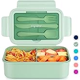 Caperci Classic Bento Box Adult Lunch Box for Older Kids - Leakpoof 47 oz 3-Compartment Lunch Containers for Adults and Teens