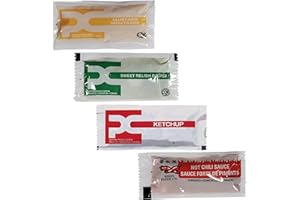 Picnic Pack Condiments Portions | Tomato Ketchup 8g | Sweet Relish 8g | Mustard 7g | Hot Sauce 9g | 30 Packets each Portions