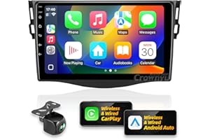 Crownyu for Toyota RAV4 2006-2012 Radio Compatible with Wirelessly Carplay Android Auto Upgrade Android Car Stereo Bluetooth Navigation Touchscreen GPS FM Multimedia Player Backup Camera Head Unit