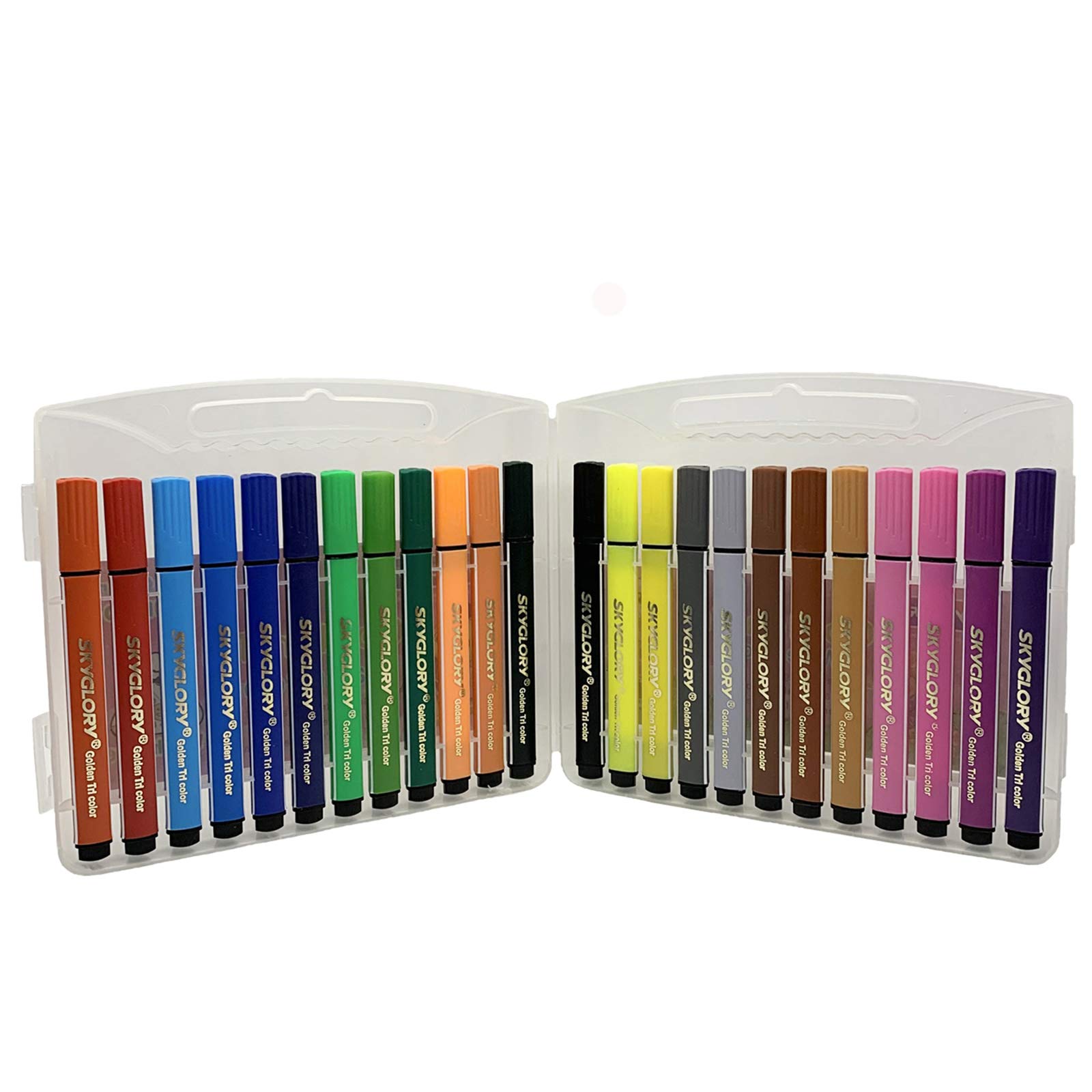 BEISIJIA Kids Washable Water Colour Pen, 18 Assorted Colours Felt Tip Watercolour Colouring Drawing Pens Marker Pens for Adult Chirdren Drawing Doodling