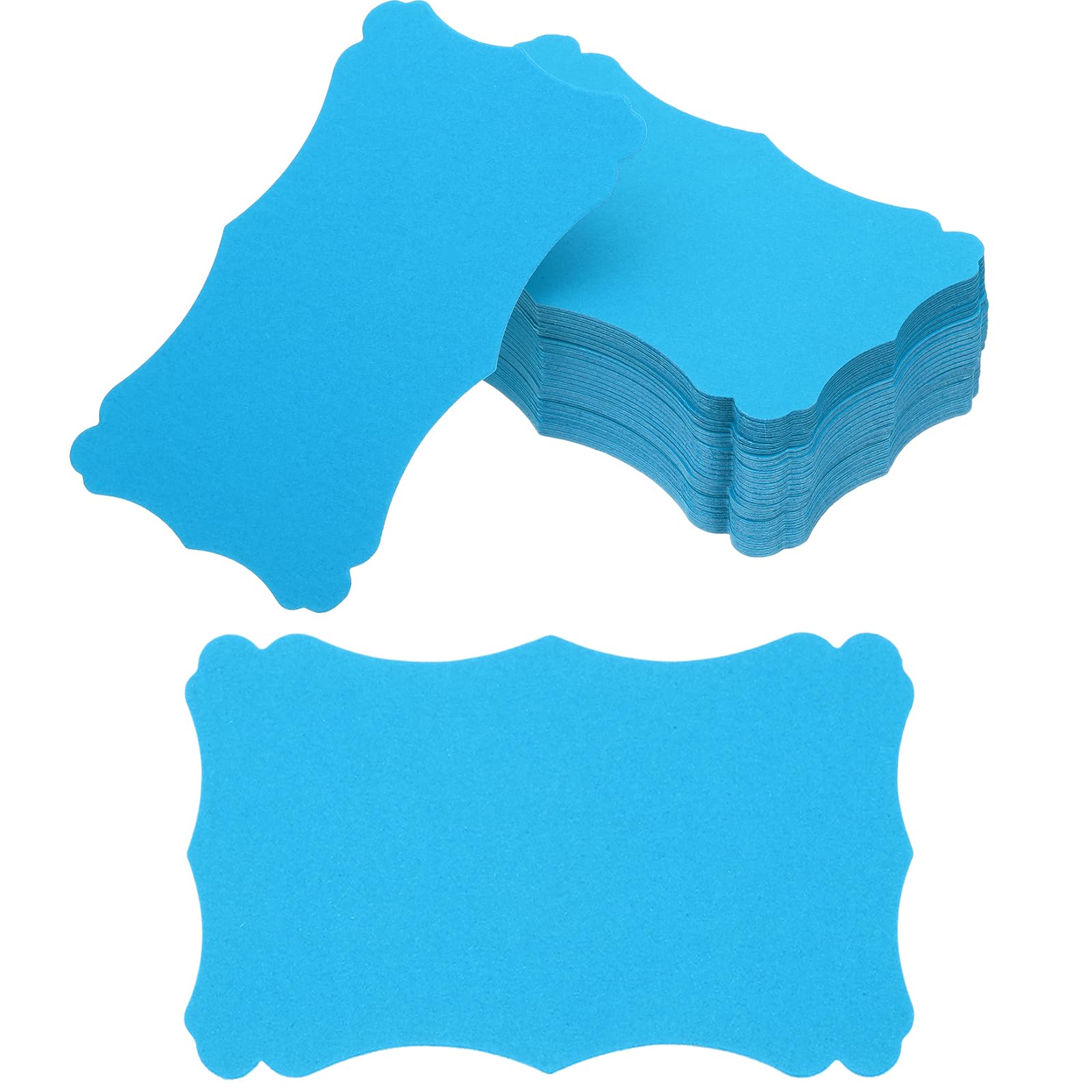 PATIKIL 3"x5" Blank Paper Business Cards, 120 Pack Small Index Flash Cards Words Message Note Card Mini Paper Tags Lace for DIY Gift, Blue