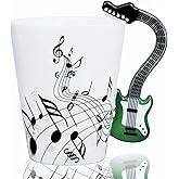 LanHong Guitar Mug Guitar Coffee Mug Gift for Guitar Players Musician - 13.5 oz Guitar Cup Gifts for Music Lovers - Music Coffee Mugs Birthday Christmas Gifts for Men Women (Green)