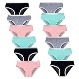Teen Girls Underwear for 12 Pack Cotton Briefs