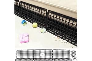 AIFONG 12 Pcs Under Couch Blocker for Bed Adjustable Furniture Plastic Under Bed Blocker with 30 Ties Black Couch Barriers for Dogs Pets Cats (Style 1)