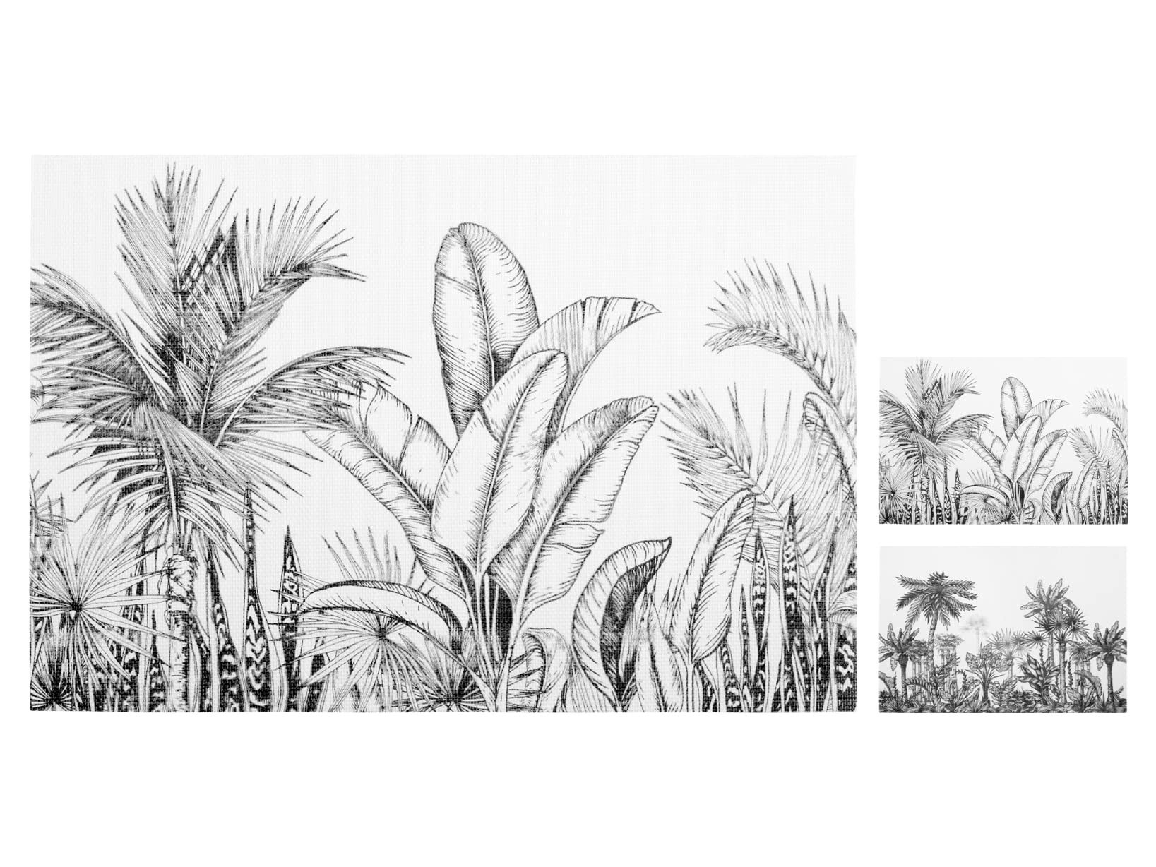 Set of 12 Placemats in PVC Palm Trees Assorted 45 x 30 cm