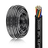 24 Gauge 8 Conductor Electrical Wire, 16.4FT 24AWG
