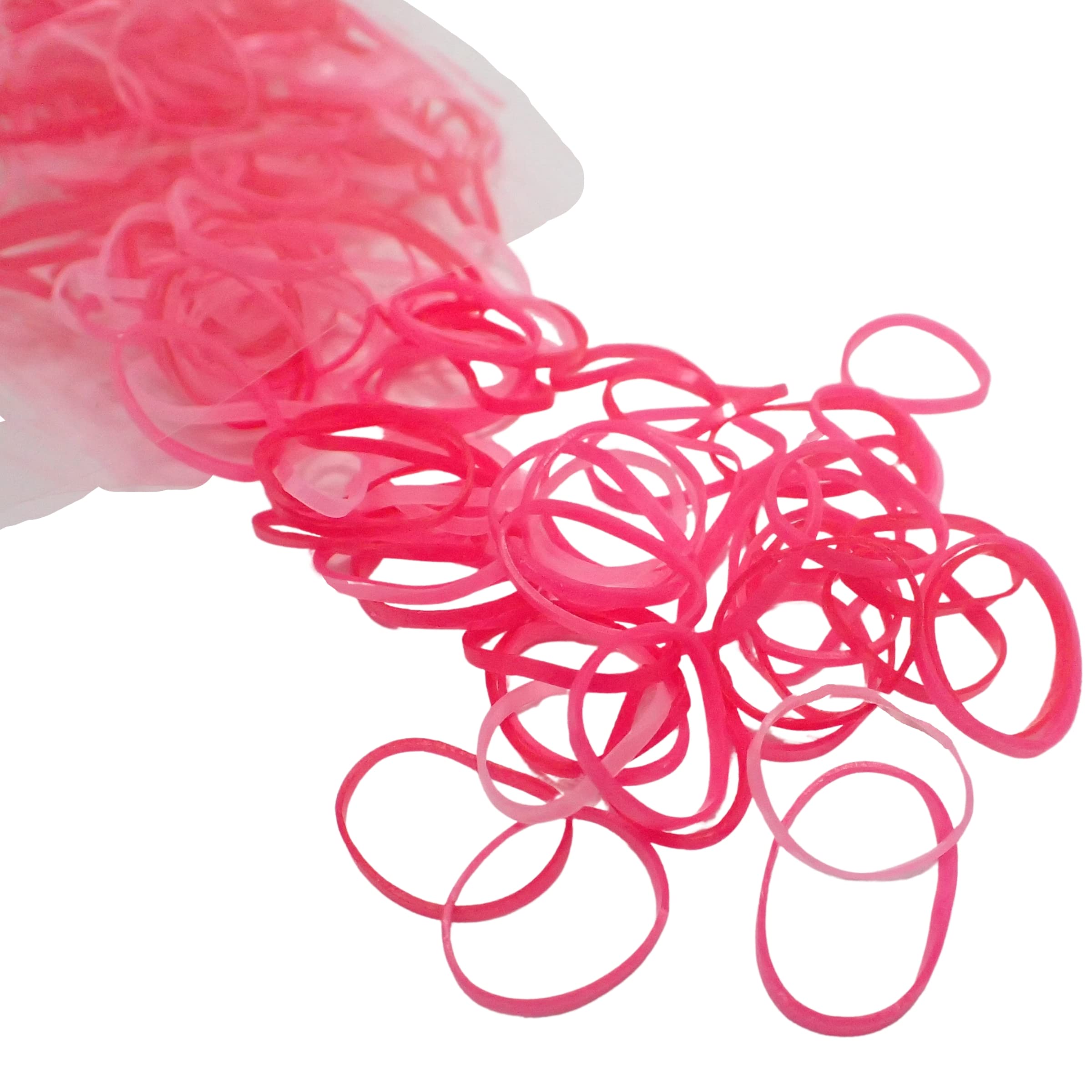 Topkids Accessories 500pcs Mini Hair Bands Elastic Rubber Hair Bands Tiny Elastic Band Rubber Braiding Braids Braid Plaits For Kids, Girls, Women, Baby, Toddler (Pink)