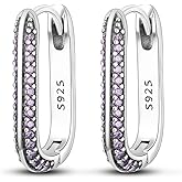 CYMYSS 925 Sterling Silver Hoop Earrings for Women, Small and Large Trendy Hoops Sparkly Hypoallergenic Huggie Earrings Fashion Cubic Zirconia Jewelry Gifts for Sensitive Ears
