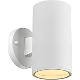 Ken & Ricky Outdoor Wall Light, Exterior Wall Sconce, Outside White Wall Light Fixtures with Tempered Glass Cover for Porch G