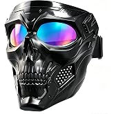 Airsoft Mask Full Face with HD Goggle Skull Skeleton Paintball Mask for Halloween Cosplay Paintball Game Props Party Tactical Mask