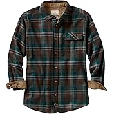 Legendary Whitetails Men’s Buck Camp Flannel Shirt, Long Sleeve Plaid Button Down Casual Shirt for Men with Corduroy Cuffs