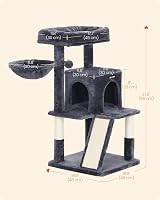 Feandrea Cat Tree Tower Smoky Grey PCT51GV1 Widened Perch 2-in-1 Ramp view 6