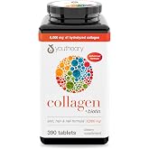 Youtheory Collagen + Biotin, 390 Tablets, 65-Day Supply | Hydrolyzed Peptides, Vitamin C, and Vitamin B, Supports Hair Growth, Nail Health, and Anti-Aging*, Third-Party Tested