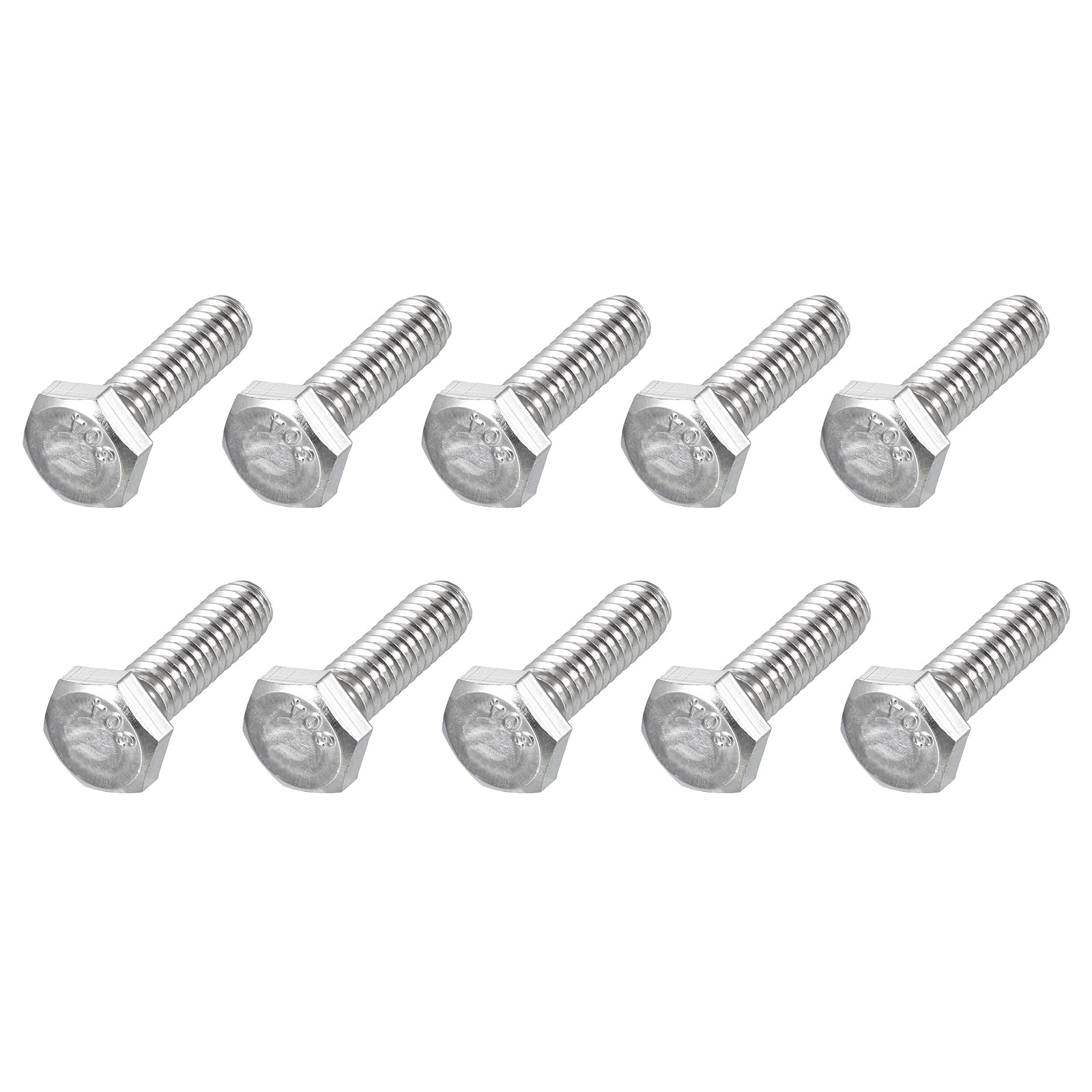 METALLIXITY Hex Head Bolts (1/4-20 x 7/8") 50Pcs, 304 Stainless Steel 18-8, Fully Threaded, External Hex Drive, Plain Finish, Hex Head Screw Bolt, Silver โ image 1
