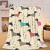 Dachshund Blanket Soft Plush Fleece Throw Blankets Cozy Fuzzy Dachshund Stuff Bedding Gifts for Women Girls Boys Kids Adults 40"X50"