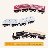 Battat Wooden Train Cars Classic Magnetic Passenger Trains 6 Piece view 4