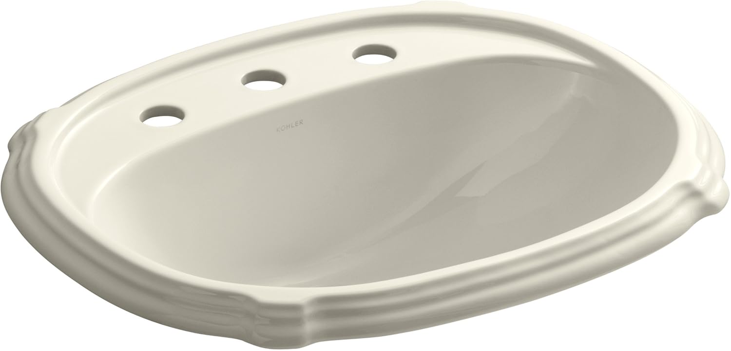 KOHLER K2189847 Portrait SelfRimming Bathroom Sink, Almond