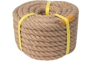 CRAYZA Twisted Manila Rope (3/4 in x 50 ft) Natural Jute Rope Hemp Rope for Crafting, Swing Bed, Railing, Decorating