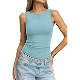 EasyGala Women Cotton Ribbed Tank High Neck Sleeveless Shirts Basic Summer Going Out Top Cute Slim Fitted Clothes 2026