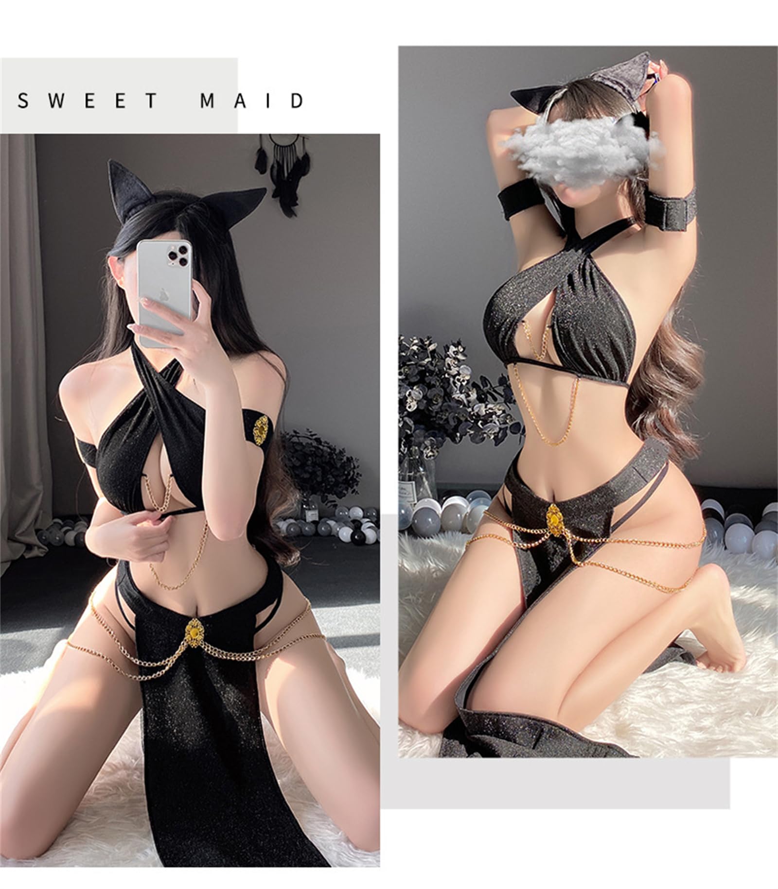 Women's Cosplay Costumes Outfit Dress Babydoll Lingerie Set