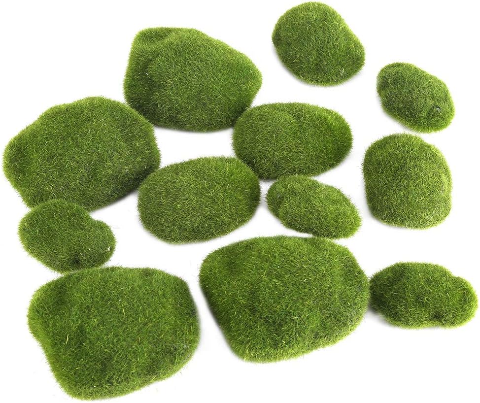 Zerodis 12Pcs Green Artificial Moss Balls for Terrarium Decor