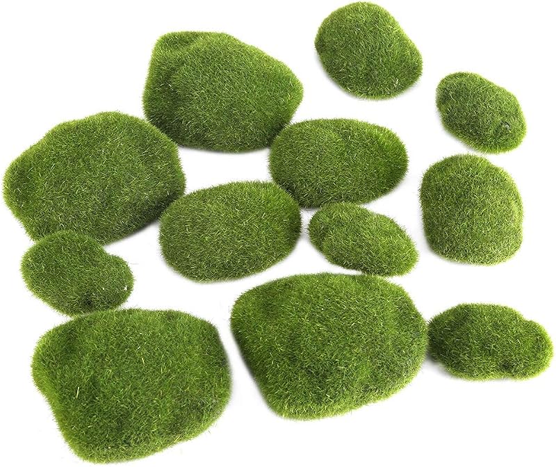 Zerodis 12Pcs Green Artificial Moss Balls for Terrarium Decor