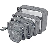 Llama Bella 5 Piece Diaper Bag Organizer Pouch Set, Clear with Straps and Pacifier Case